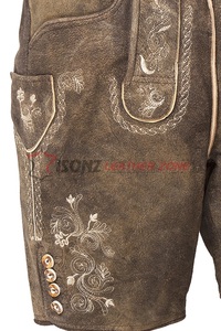 เฮอร์เรนบาวาเรียเยอรมัน Lederhosen Brown Lederhosen Austrian Herren Short/Kurze - Product Image 4