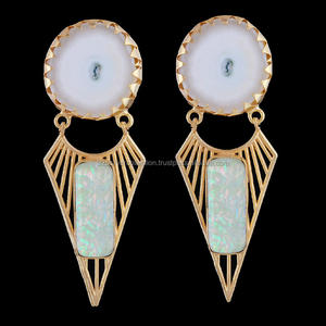 Boucles d'oreilles en opale et perle modèle Unique, nouveau Design de bijoux de mariage pour femmes, 2020 - Product Image 1