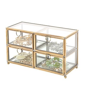 Boîte à bijoux en laiton et verre de luxe pour le stockage et la décoration - Product Image 2