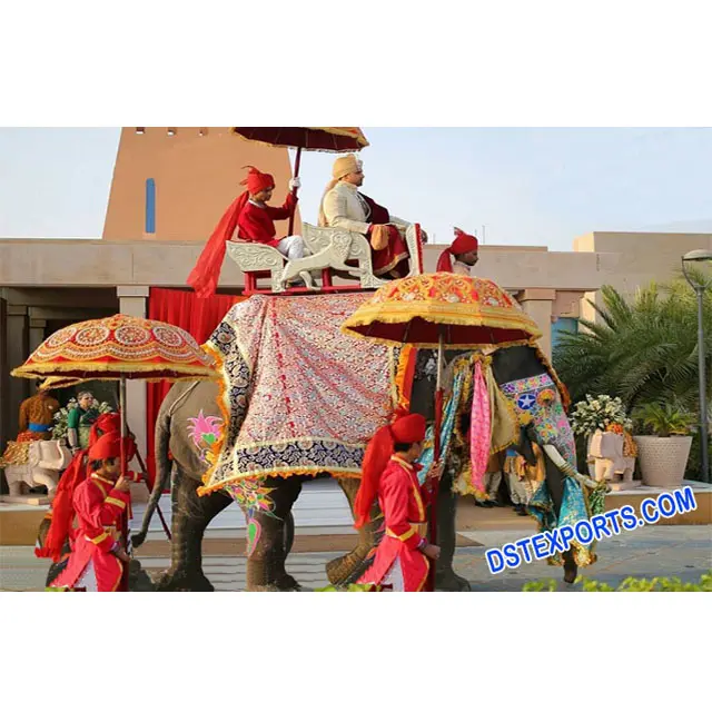 Hochzeit Elefant Dekor Kostüme & Regenschirme Hochzeit Elefanten Dekoriertes Outfit Barrat Elephant Wear Exporteure Hersteller