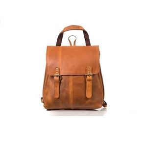 Sac à dos unisexe anti-vol 100% en cuir véritable unisexe avec fermeture à glissière, sac à dos à bandoulière avec motif de lettres - Product Image 1