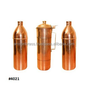 Bouteille d'eau en cuivre pur bouteille de cuivre de yoga martelé traditionnel au meilleur prix fabricant et exportateur d'Inde - Product Image 6