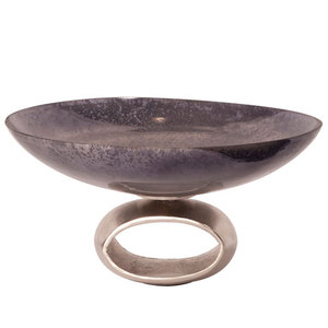 Cuenco decorativo de metal de aluminio Diseño de forma redonda Base Anillo circular Hecho a mano Excelente cuenco de buena calidad - Product Image 1