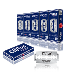 Cuchillas de Afeitar de Doble Filo de Acero Inoxidable para Hombre CLIFTON CLASSIC DURABLADE, Cuchillas de Afeitar Desechables de Calidad Suiza para Barberos - Product Image 5