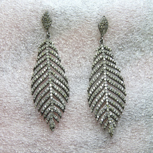 Nouveau design de boucles d'oreilles, diamants naturels, ensemble de boucles d'oreilles, bijoux victoriens, grossiste, fournisseur en usine - Product Image 1