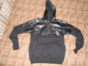 Customizable 100% Cotton Fleece <b>Hoody</b> Men's XS-6XL Sizes DIY Yarn Dyed <b>with</b> Spring Hooded Collar Leather Accents <b>Thumb</b> <b>Hole</b> Cuff - Product Image 2