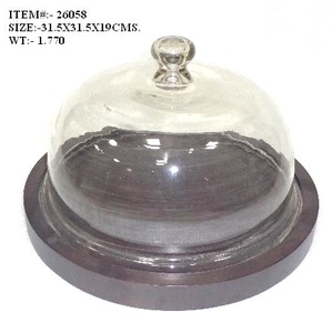 Natural Bulk Selling Eco Friendly Cheese Holder Acacia Cheese Board With Glass Dome at Wholesale Price - Product Image 4