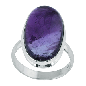 Anillo de piedras preciosas de amatista con forma ovalada de Plata de Ley 925, joyería elegante, chapado en plata clásico a la moda para boda, regalo, fiesta - Product Image 1
