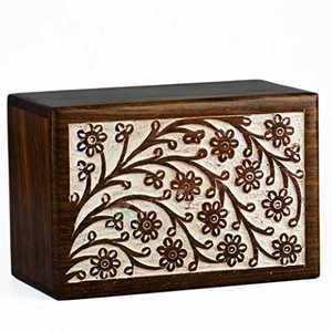 Classic Antique <b>Memorial</b> Cheap Engraved <b>Wooden</b> Casket <b>Box</b> for Adults Human Funeral Ashes Cremation Urns American/European Style - Product Image 6