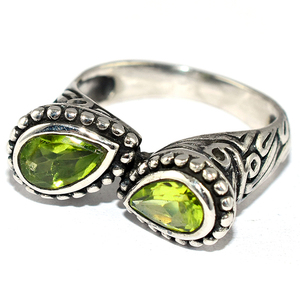 สไตล์ลูกแพร์รูปร่าง Peridot 925แหวนเงินสเตอร์ลิงเครื่องประดับเงินสดขายร้อนเครื่องประดับเงิน - Product Image 3