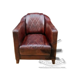 อุตสาหกรรมวินเทจหนังสหภาพแจ็คโซฟาเก้าอี้ - Product Image 5