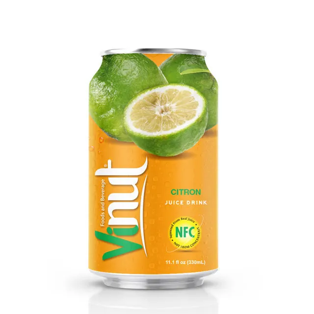 330ml VINUT Canned Citron juice Fruit Juice Packaging LESS CALORIES protect skin Supplier