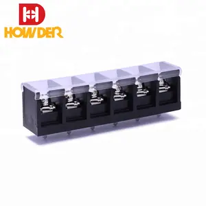 13.0mm HOWDER Barrier Mounting PCB Middle Pin With Protection Cover Connector Terminal Block