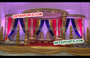 ชุดมณฑปไฟเบอร์กลาสแกะสลักสีขาวดีไซน์ทันสมัยล่าสุด สำหรับงานแต่งงานแบบดั้งเดิมของชาวฮินดูในอินเดียใต้ น้ำหนักเบา สีสั่งทำได้ - Product Image 6