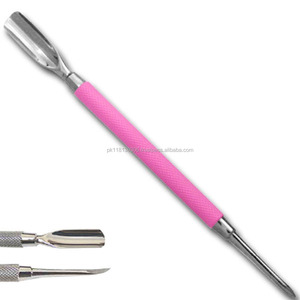 Empujador de Cutículas de Color Rosa, Removedor de Piel Muerta de Acero Inoxidable, Empujadores de Uñas de Doble Extremo, Limpiador de Uñas con Logotipo Personalizado - Product Image 1
