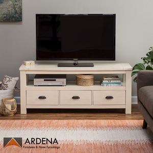 Soporte de TV de madera de caoba antiguo Simple moderno, mueble de TV de madera maciza, fácil instalación, mesa de TV blanca de Indonesia, sala de estar - Product Image 2