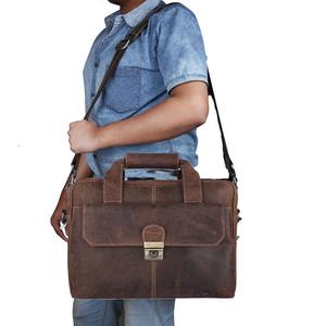 Bolso de Cuero Genuino Vintage Leo Torresi para Portátil, Bolso Ejecutivo, Bolso Mensajero, Portafolio para Hombre - Product Image 2