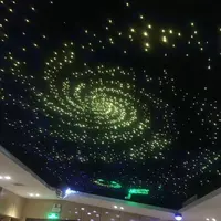 Faux plafond en fibre optique LED, °, en bois, design étoile