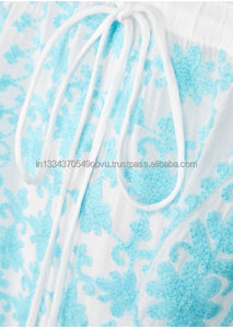 Superbe boho hippie Empire taille casual caftan femmes Sexy Aari brodé gland dentelle ourlet droit Cool été Resort couverture - Product Image 5