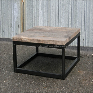 Mesa de centro de madera recuperada superior sólida para muebles de sala de estar elegantes para el hogar - Product Image 3