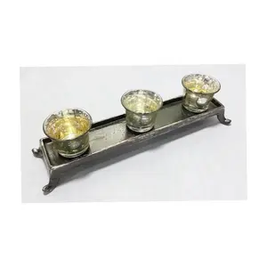 Bougeoir votif en métal pour décoration de maison, support moderne en verre, meilleur vente de bougie de mariage - Product Image 1
