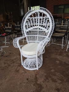 เก้าอี้นกยูงหวายธรรมชาติสีขาวแบบทันสมัยสำหรับเด็กเก้าอี้พักผ่อนทำจากโฟมเฟอร์นิเจอร์สำหรับบ้านโรงแรมวิลล่าห้องนั่งเล่น - Product Image 5