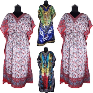 Robe longue à imprimés, Kaftan/Abaya, sans manches, chemisier - Product Image 1