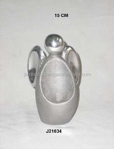 Figurines d'ange en Aluminium moulé or, Sculptures de décoration pour la maison, avec un fini miroir et une finition grise - Product Image 2