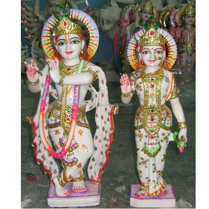 Statue de Krishna, pierre naturelle en marbre, Radha - Product Image 1