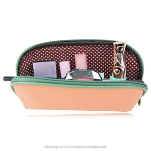 Sac à cosmétiques en cuir souple de haute qualité de style coréen avec doublure en coton tendance et fermeture à glissière Fabriqué en Chine - Product Image 3