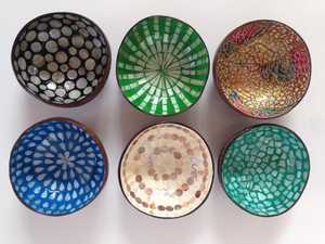 PLAQUAGE ORCHIDÉE ART COQUE DE NOIX DE COCO LAQUE ÉCOLOGIQUE COQUE DE COCONUR BOL - Product Image 5