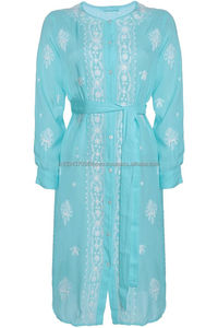 ชุดเดรสกิโมโนปักลายดอกไม้สีขาวสลับซับซ้อนของผู้หญิงแฟชั่นระดับโลกชุดเดรสกิโมโนปักลายดอกไม้ชุดเดรสลูกไม้สายคาดเอวขนาดพิเศษสไตล์โบฮีเมียน - Product Image 5