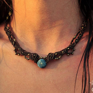   Collar de macramé marrón hecho a mano Happiness BROWN - Product Image 1