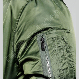 Chaqueta bomber personalizada con estampado grande y alto de color caqui, nuevo estilo, chaqueta de moda de satén - Product Image 4