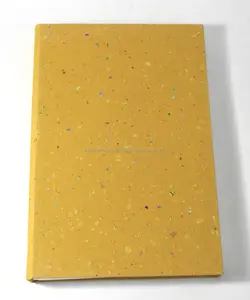 Красивый жесткий блокнот из переработанной хлопчатобумажной слюды горчичного цвета ручной работы