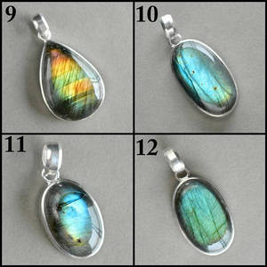 Pendentif en argent de labradorite naturelle allemand, pierre précieuse, vente en gros, multi-feux - Product Image 5