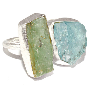 แหวนเงินแท้ 925 ประดับพลอยสีฟ้าอะความารีน ดีไซน์เก๋ไก๋ แบรนด์ Shri Ashapura Jewels รุ่น BOHEMIA ฝังแบบ Bezel Setting จากผู้ผลิตอิสระ - Product Image 1