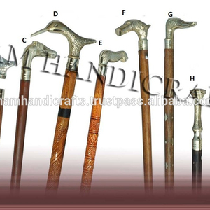 Bastón de madera hecho a mano de diseñador de Inam con punta de goma, mango de agarre recto de 92 CM de longitud para ancianos, bastones para caminar - Product Image 3