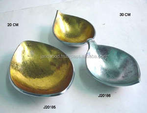 ชามอลูมิเนียมหล่อเคลือบสีเงินและสีทองมีจำหน่ายในที่ปลอดภัยสำหรับตกแต่งชามเคลือบและโลหะ - Product Image 3