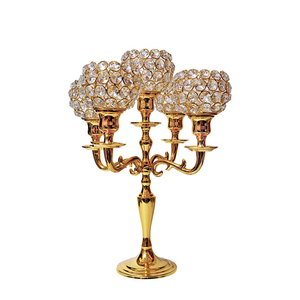 <b>Gold</b> Plated Crystal Gem <b>Tea</b> <b>Light</b> Candle <b>Holder</b> - Product Image 1