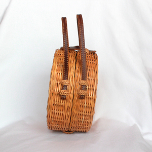 Sac à main en rotin, cuir véritable, tendance, nouvelle collection 2020 - Product Image 3