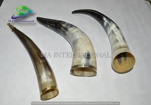Corne bodum thug de style Viking naturel, corne à boire polie, corne en laiton sculpté Antique pour boire - Product Image 4