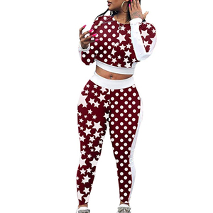 Ensemble de survêtement de jogging pour femmes enceintes, taille plus, respirant, chaud, à capuche, imprimé de marque, 2 pièces - Product Image 1