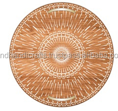 Bol de service rond en bois de style moderne ustensiles de cuisine et vaisselle polis de haute qualité pour restaurant et fête - Product Image 3