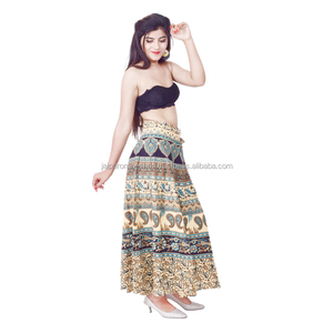Faldas cruzadas de algodón con estampado Jaipuri para mujer para ropa de playa - Product Image 3