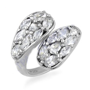 Adorable Cute Cubic Zircon Anillos de piedras preciosas 925 Plata de ley sólida Diseños de doble cabeza Anillo Brillante Joyería encantadora - Product Image 1