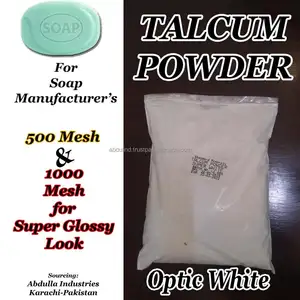 TALCUM POWDER for SOAP Manufacturer's -Optic White 94%-98% Pure White Talc 500 & 1000 mesh for Super Glossy Soap looks Baby Soap