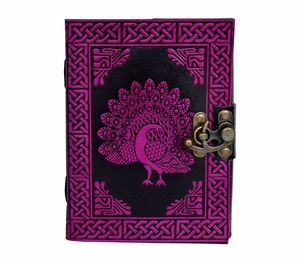JOURNAL en cuir fait à la main, paon de vie, carnet de notes, papier sans acide, 120 pages, nouveau livre d'écriture, Journal en cuir personnalisé - Product Image 1