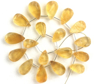 Forme de poire coupée à la main naturelle de haute qualité Citrine jaune dos plat effet d'étoile de pierre précieuse en vrac tiers certifié pour - Product Image 1