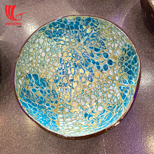 ชามมะพร้าวเคลือบเงาแบบเป็นมิตรกับสิ่งแวดล้อมทั้งสองด้าน พร้อมลายฝังเปลือกไข่  โลโก้สั่งทำได้  สไตล์ดั้งเดิม  ขายส่งเครื่องครัว - Product Image 3